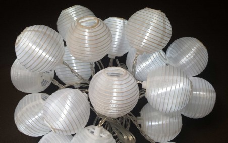 Lampki ogrodowe LED - abażurki kolor zimny biały