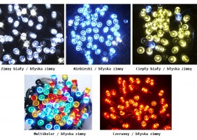 Kurtyna - sople LED, hurtownia oświetlenia świątecznego Okej - dostępne kolory