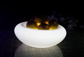 Przenośna, indukcyjna lampa dekoracyjna LED BelGiardino - misa na owoce. Różne funkcje i kolory