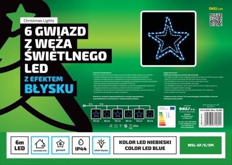 6 gwiazd z węża LED z efektem błysku.
3 gwiazdy podwójne 45cm + 3 gwiazdy 30cm 6 gwiazd z węża LED z efektem błysku.
3 gwiazdy podwójne 45cm + 3 gwiazdy 30cm