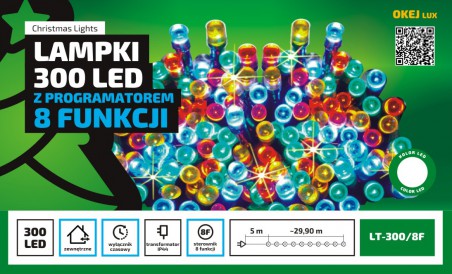 Lampki choinkowe programator 8 funkcji, wyłącznik czasowy. Sznur 30m Lampki choinkowe programator 8 funkcji, wyłącznik czasowy. Sznur 30m